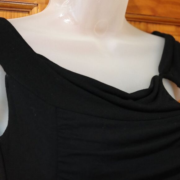 Arden B Black Rouched Going Out Top Blouse Y2K NWT LG - Picture 3 of 12
